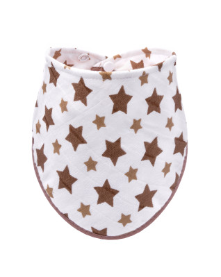 T-TOMI Bamboo bib Beige stars