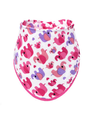 T-TOMI Bamboo bib Pink elephants