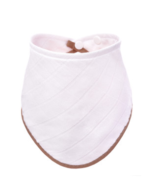 T-TOMI Bamboo bib White with beige edging