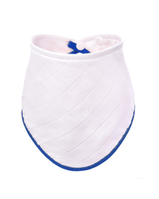 T-TOMI Bamboo bib White with blue edging