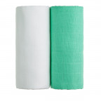 T-TOMI Cloth towels TETRA EXCLUSIVE COLLECTION White + Green