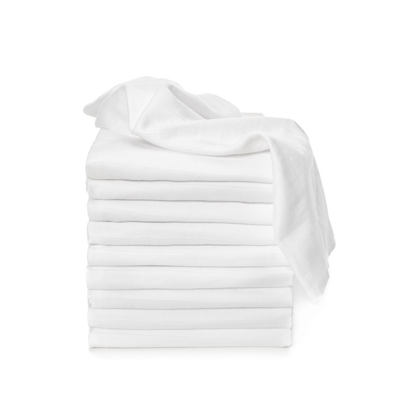 T-TOMI Cloth diapers TETRA HIGH QUALITY white, 70x70, 10pcs.