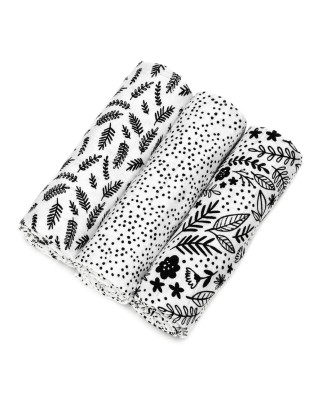 T-TOMI Cloth diapers TETRA HIGH QUALITY Black flowers