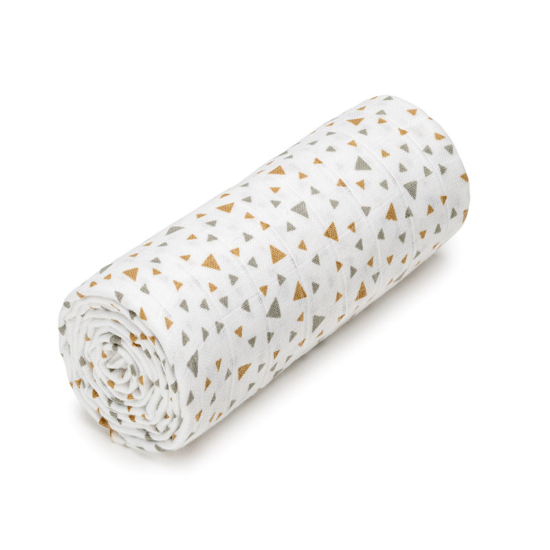 T-TOMI Big cotton TETRA towel Beige triangles 