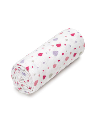 T-TOMI Big cotton TETRA towel Pink drops