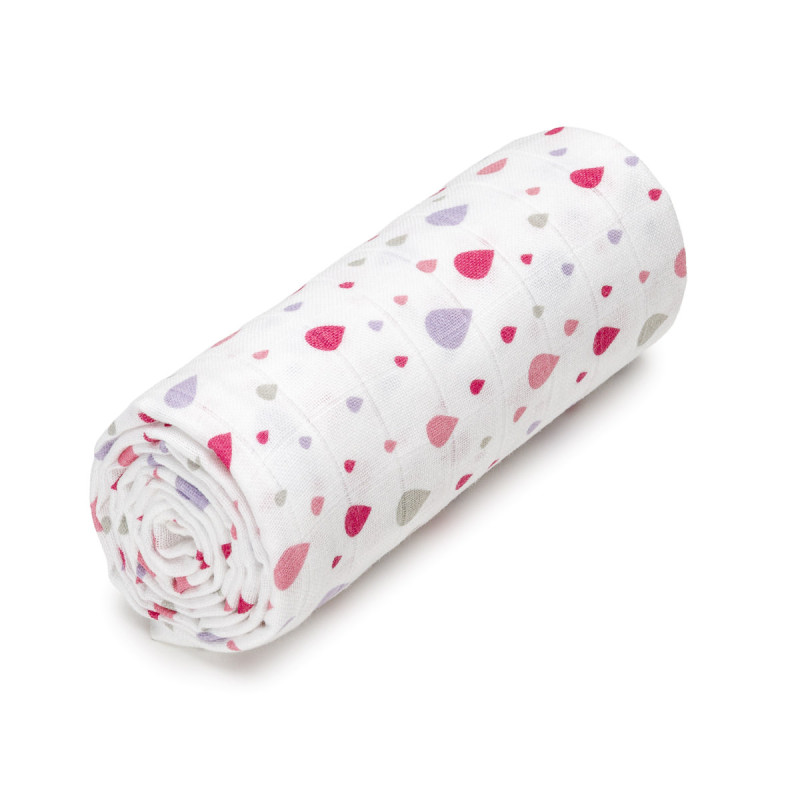 T-TOMI Big cotton TETRA towel Pink drops