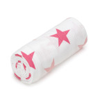 T-TOMI Big cotton TETRA towel Pink stars