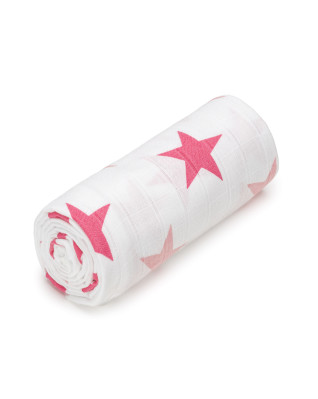 T-TOMI Big cotton TETRA towel Pink stars