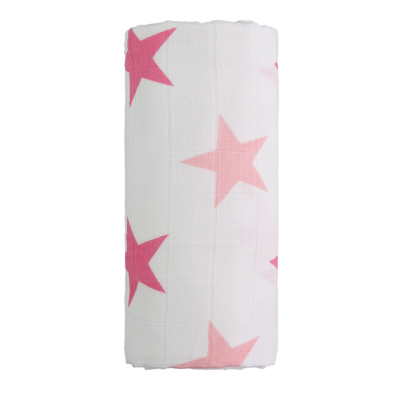 T-TOMI Big cotton TETRA towel Pink stars