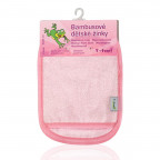 T-TOMI Bamboo baby washgloves Pink - White ST